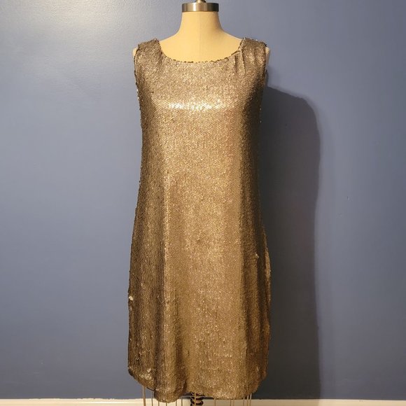 bb dakota gold sequin dress B B Dakota Dresses | Bb Dakota - Nwt Gold Sequin Dress | Color: Gold/Tan | Size: L